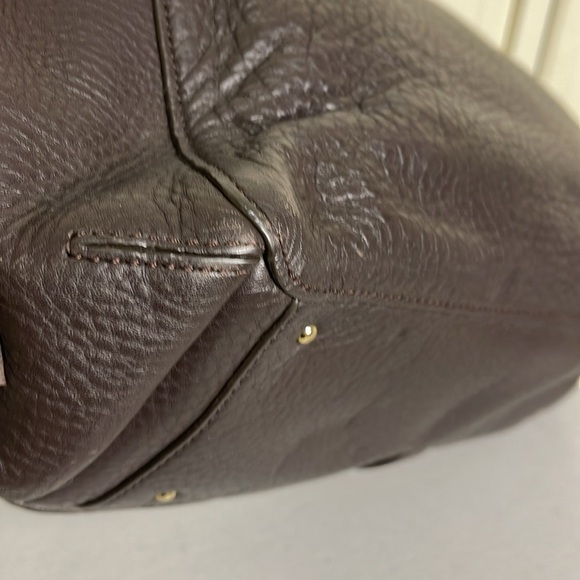 Cole Haan Village H06 Pebble Leather Tassel Dark Brown Shoulder Bag - Picture 8 of 16